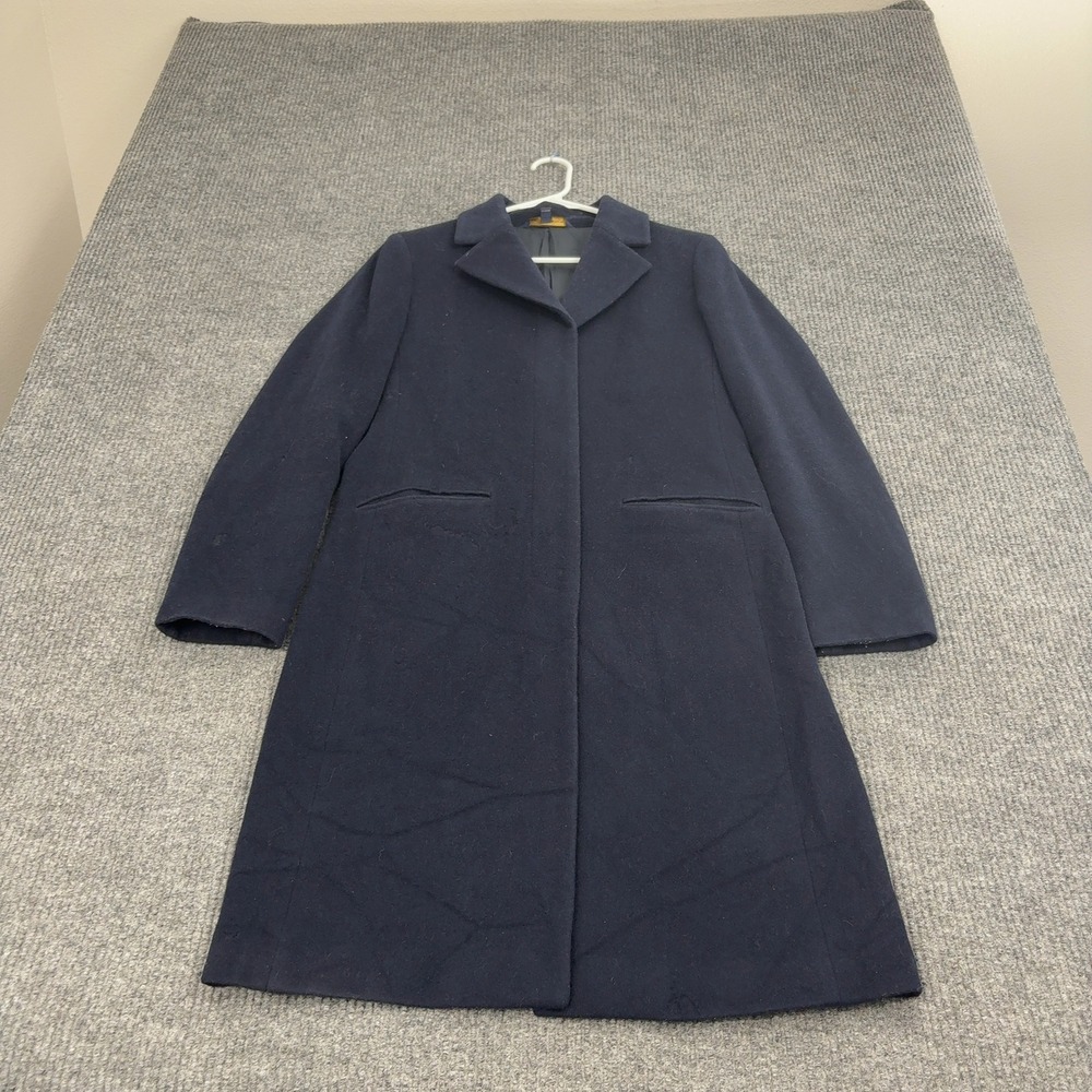 Brooks Brothers Overcoat Women 6 Navy Wool Cashmere Long Jacket Classic Business